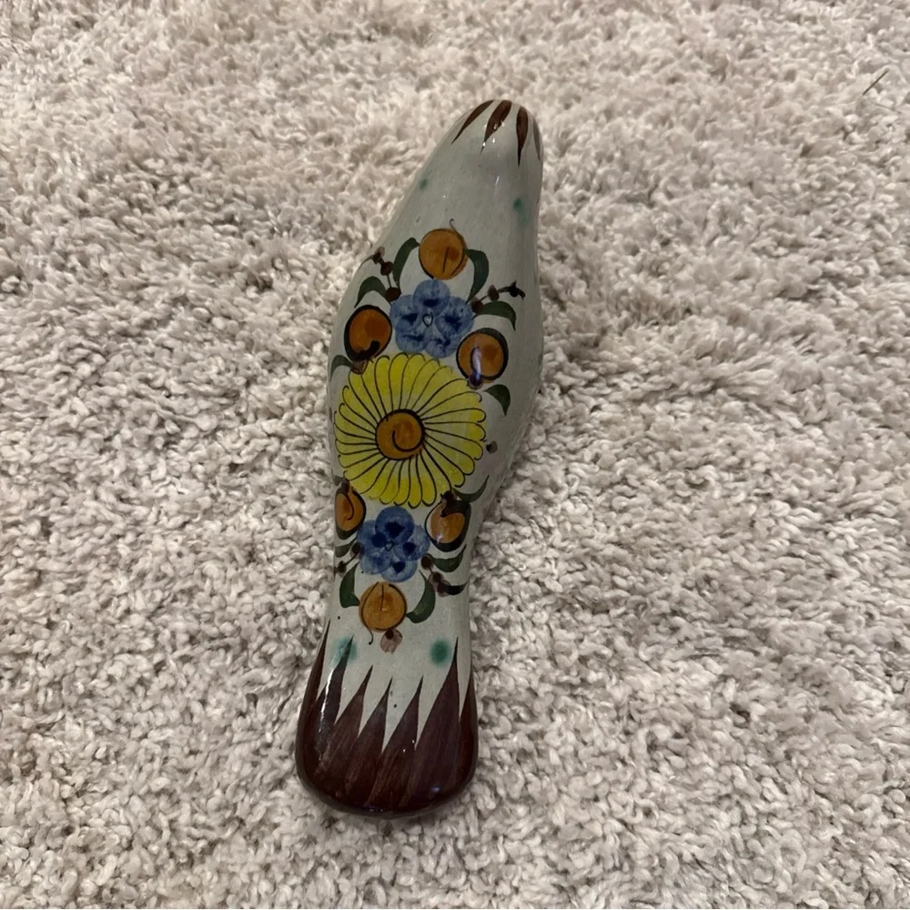 Vintage Tonala Mexican folk art pottery bird